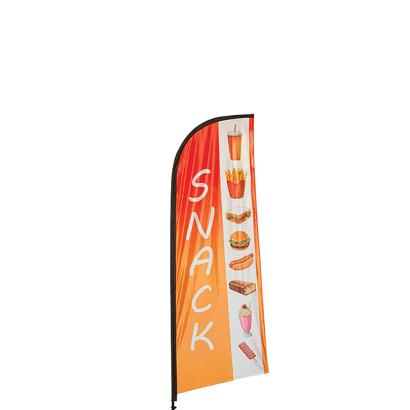 Drapeau publicitaire OCCASION de dimensions 270 x 100 cm avec