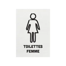 etal-shops.com - Panneau PVC "TOILETTES FEMME" fond blanc format A5, Couleur: Blanc, Shipping Google: FR::Standard:10.68 EUR, Couleur du cadre: Blanc