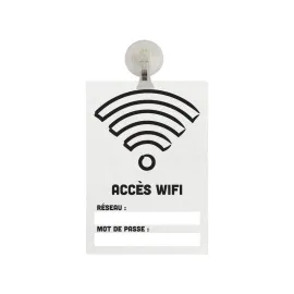 etal-shops.com - Panneau PVC "ACCÈS WIFI" fond blanc format A5 avec fixation ventouse, Couleur: Blanc, Shipping Google: FR::Standard:10.68 EUR, Couleur du cadre: Blanc