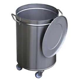 etal-shops.com - Poubelle inox avec roues et couvercle 50L - Gastro M