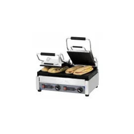 etal-shops.com - Grill panini avec minuterie double Premium rainuré-lisse - Casselin