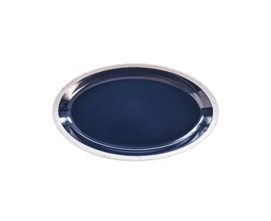 etal-shops.com - Assiette ou plat oval en mélamine, effet brillant/granité 28 x 16,3 x 2,9 cm
