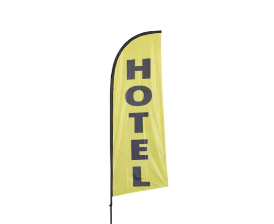 etal-shops.com - Drapeau publicitaire "HOTEL" de dimensions 225 x 85 cm avec mât
