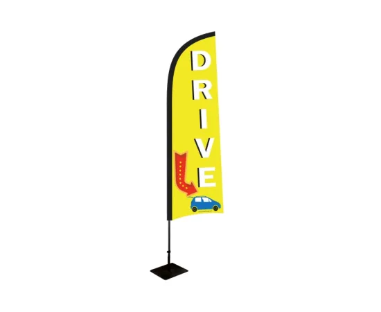 etal-shops.com - Drapeau "DRIVE" de dimensions 230 x 70 cm avec kit complet mât, platine et bouée