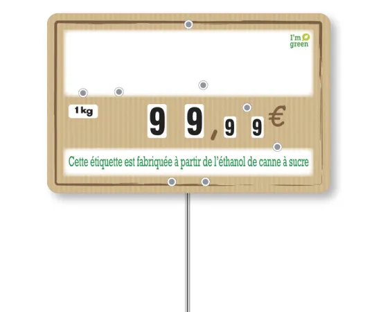 etal-shops.com - Etiquettes Contact  N°3 KRAFT "I'm green" avec pique inox