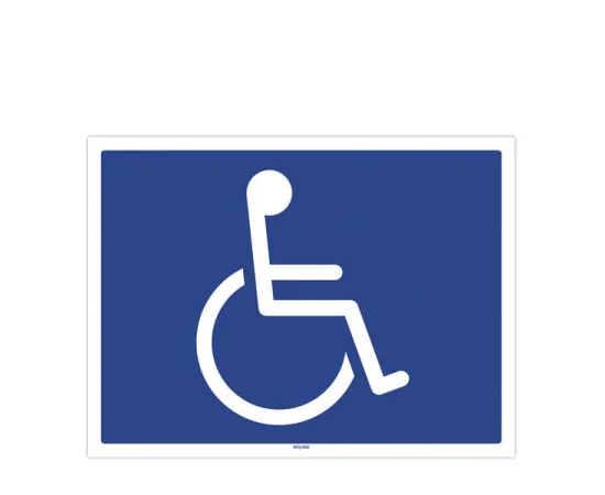 etal-shops.com - Pancarte Handicapés 20x15 cm, Shipping Google: FR::Standard:8.00 EUR, Couleur: BLEU, Matière: PS BLANC 1 mm