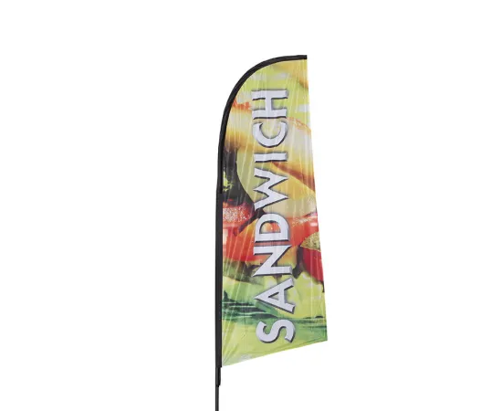 etal-shops.com - Drapeau publicitaire "SANDWICH" de dimensions 225 x 85 cm avec mat