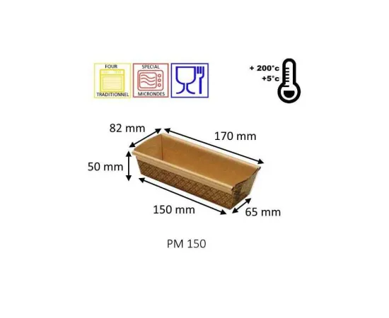 etal-shops.com - Moule cuisson cake PM 150 en papier et de couleur marron de 170 mm x 82 mm x 50 mm x 50 Nordia