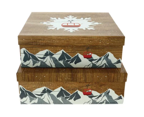 etal-shops.com - Boites rondes carton Chalet jeu de 2