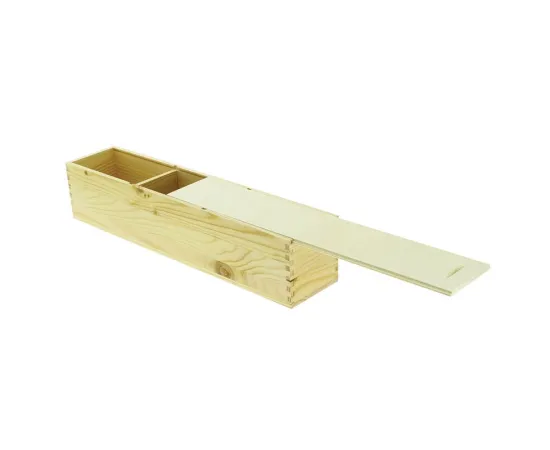 etal-shops.com - Boite rectangle bois 3 compartiments 50cm