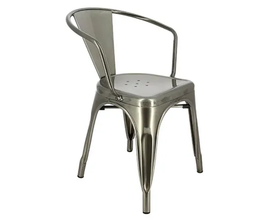 etal-shops.com - Fauteuil restaurant métal Chicago, Couleur: Gris