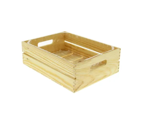 etal-shops.com - Cagette bois avec fond plastique rectangle pm