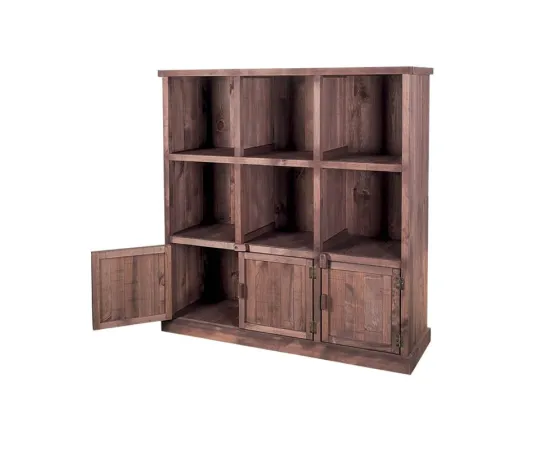 etal-shops.com - Meuble présentoir pin 6 cases 3 portes Madera, Couleur: MIEL