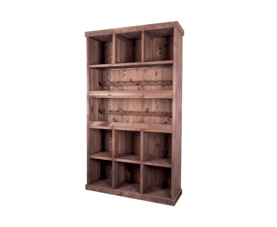 etal-shops.com - Meuble présentoir pin 9 cases 2 étagères Madera, Couleur: Gris