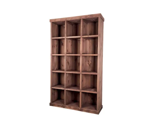 etal-shops.com - Meuble présentoir pin 15 cases Madera, Couleur: Gris