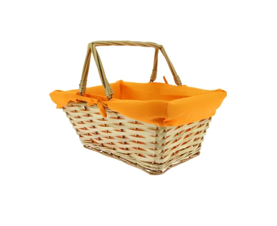 etal-shops.com - Panier rectangle doublure orange 38x28