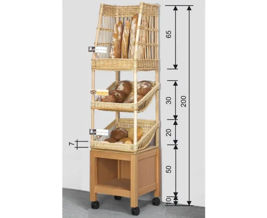 etal-shops.com - Etagère mobile St Honoré baguettes F.50 X P.50 X Ht 200