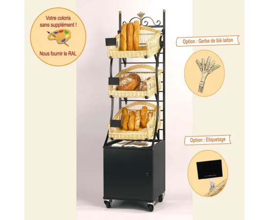 etal-shops.com - Etagère mobile modulable Boislette F.50 X P.50 X Ht 200