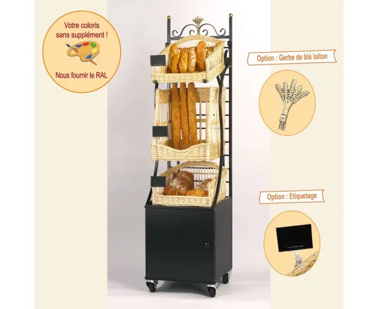 etal-shops.com - Etagère mobile modulable Boislette F.50 X P.50 X Ht 200