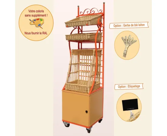 etal-shops.com - Etagère mobile modulable Boislette F.50 X P.50 X Ht 200