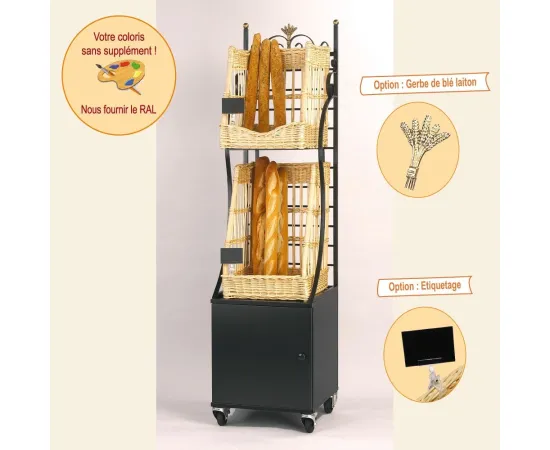 etal-shops.com - Etagère mobile modulable Boislette F.50 X P.50 X Ht 200