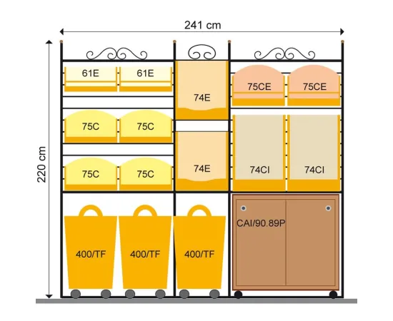 etal-shops.com - Etagère La Taille fine F.241 x P.60 X ht 220