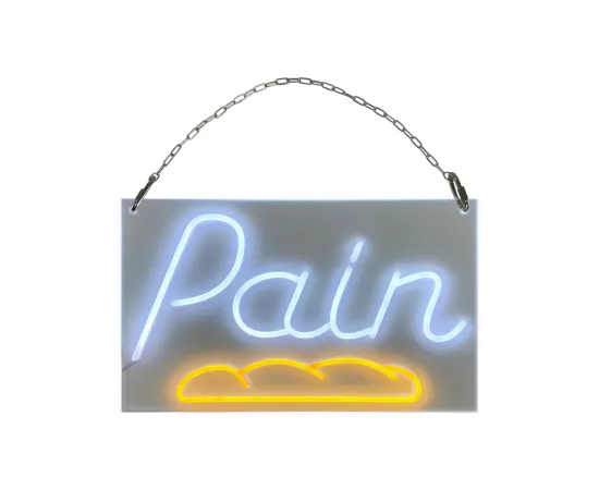 etal-shops.com - Enseigne lumineuse LED intérieur "Pain" en plexi - Fabrication française