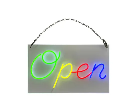 etal-shops.com - Enseigne lumineuse LED intérieur "Open" en plexi avec batterie 9 800 mAh - Fabrication française