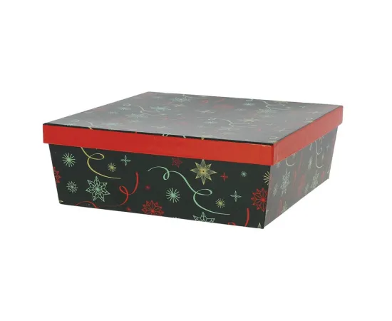 etal-shops.com - Boite carton carrée empilable Noel Vert 33x33