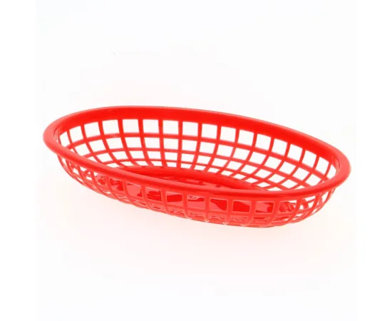 etal-shops.com - LOT DE 6 PLASTIC OVALE AJOUREE ROUGE