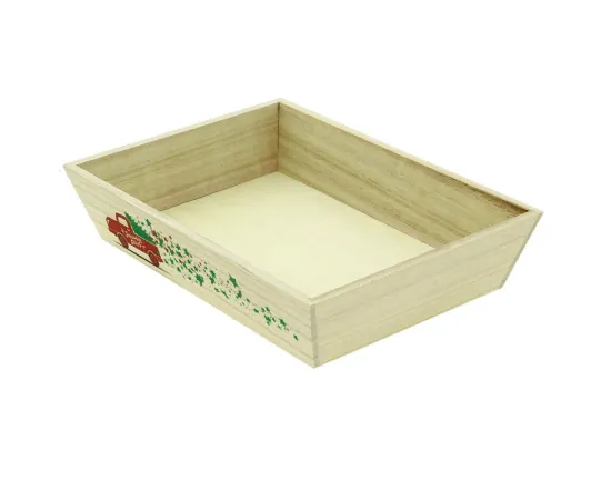 etal-shops.com - Corbeille bois rectangle festive 28x20