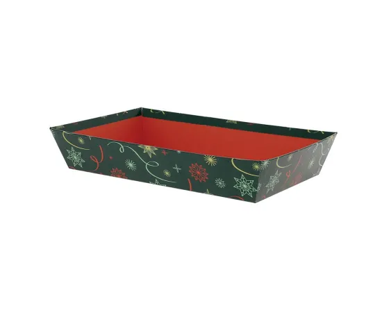 etal-shops.com - Corbeille carton rectangle Noel Vert 33x20