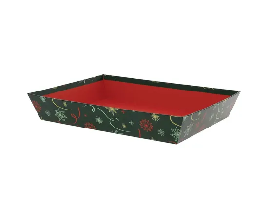 etal-shops.com - Corbeille carton rectangle Noel Vert 36x27