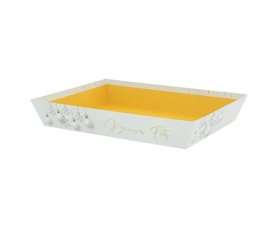 etal-shops.com - Corbeille carton rectangle Noel Blanc 36x27