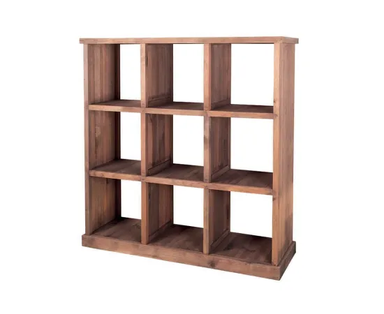 etal-shops.com - Meuble présentoir pin 9 cases Madera, Couleur: GRIS