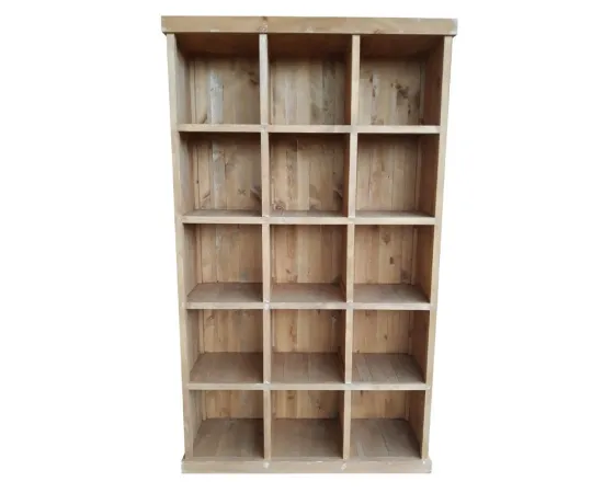 etal-shops.com - Meuble présentoir pin 15 cases Madera, Couleur: MIEL