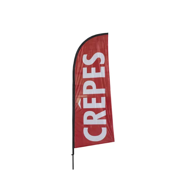 etal-shops.com - Drapeau publicitaire "CRÊPES" de dimensions 225 x 85 cm avec mât