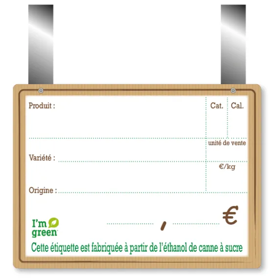 etal-shops.com - Etiquettes KRAFT "I'm green" à  pattes 20x15 cm