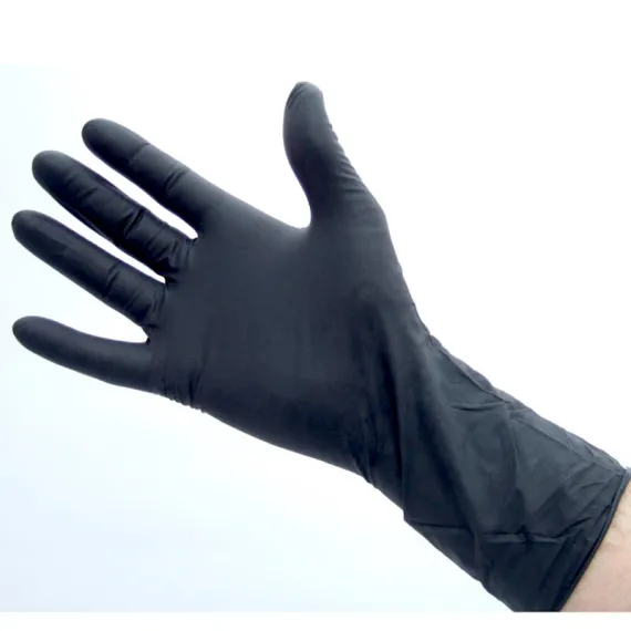 etal-shops.com - Gants en Nitrile lisses avec bords roulés taille (6/7) de couleur noire x 100 PAPA France