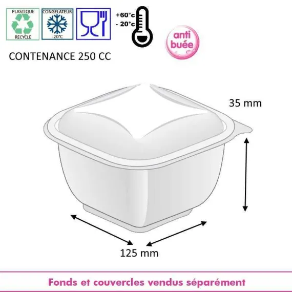 etal-shops.com - Pot a salade cristal Crudipack@ 250 cc x 720 ALPHAFORM