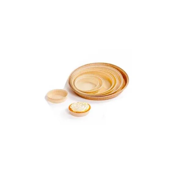 etal-shops.com - Tourtière cuisson micro-ondable bio en papier sulfurisé biodégradable de couleur beige 246 mm x 23 mm x 835 mL x 280 PAPA France