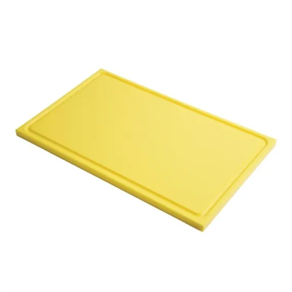 etal-shops.com - Planche à découper avec rigole GN1/1 en polyéthylène haute densité  jaune - Gastro M